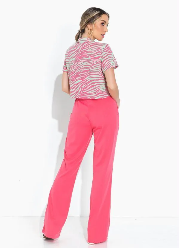 Moda Pop - Calça Coral com Bolsos Funcionais 4