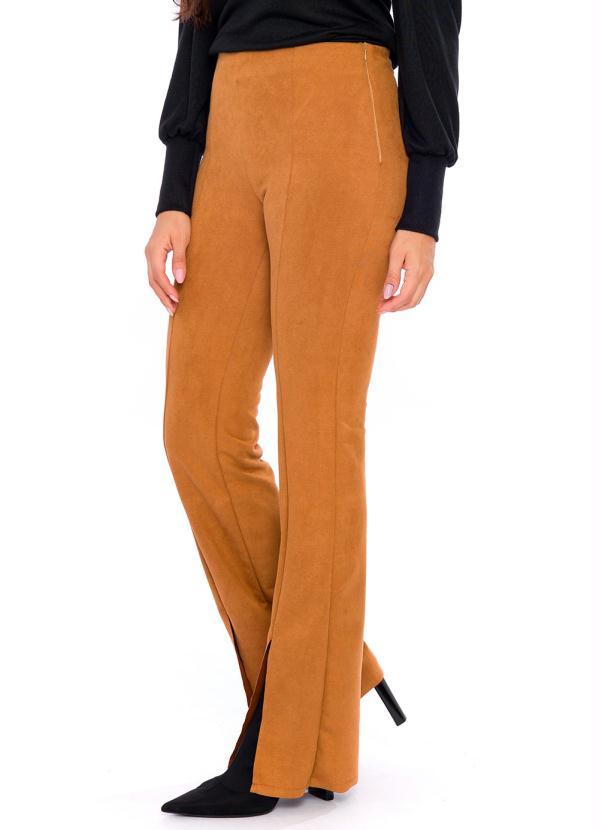 Doce Trama - Calça em Suede Marrom