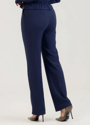Cativa - Calça em Viscose Azul Escuro - CATIVA