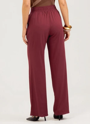 Cativa - Calça em Viscose Vermelho Escuro - CATIVA
