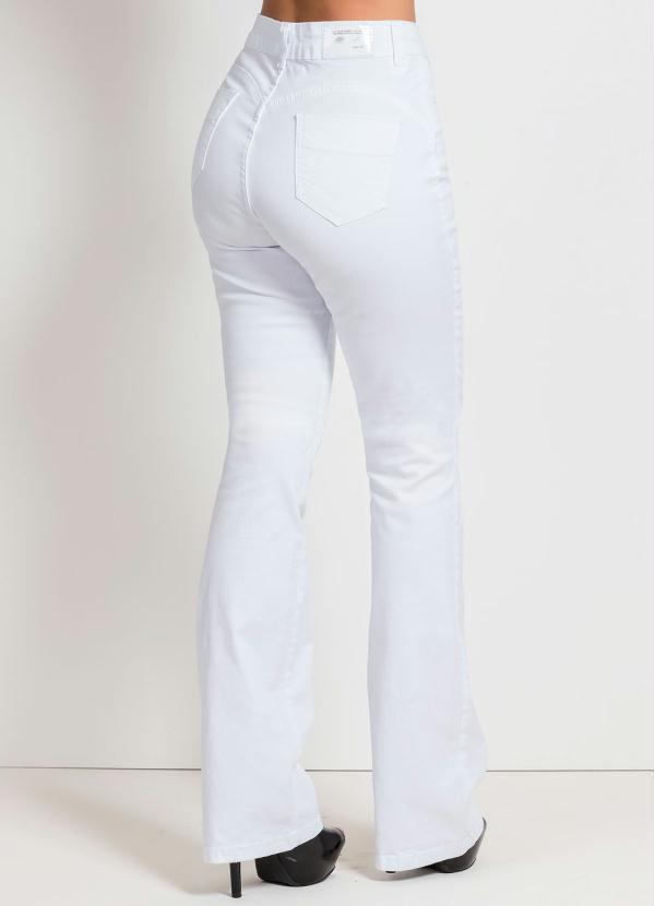 Sawary Jeans - Calça Flare Branca com Botões Sawary 7