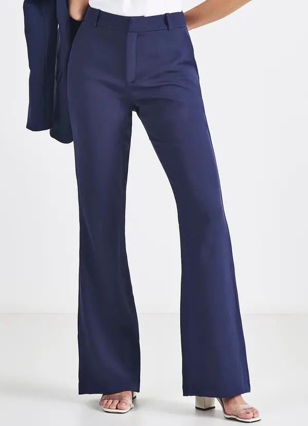 Principessa - Calça Flare de Alfaiataria Marinho Vaniria