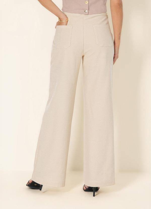 Gris - Calça Flare em Canelado Bege 2