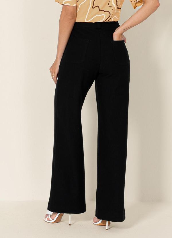 Gris - Calça Flare em Canelado Preto 2