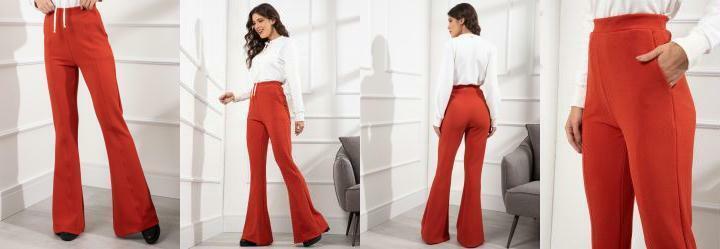 Cala Flare Ferrugem com Bolsos