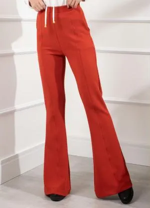 Quintess - Calça Flare Ferrugem com Bolsos - QUINTESS