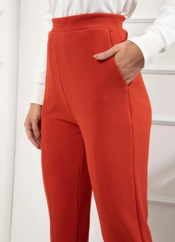 Quintess - Calça Flare Ferrugem com Bolsos 4
