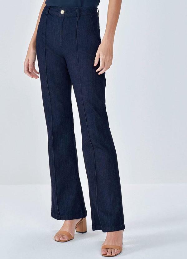Principessa - Calça Flare Jeans Escuro Oliana Azul