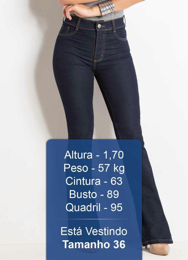 Sawary Jeans - Calça Flare Jeans Escuro Sawary com Bolsos 3
