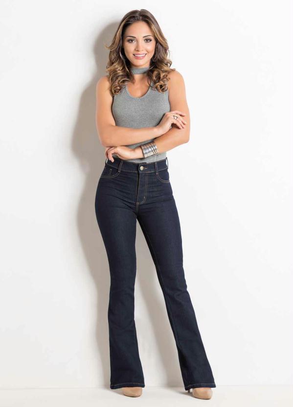 Sawary Jeans - Calça Flare Jeans Escuro Sawary com Bolsos 4