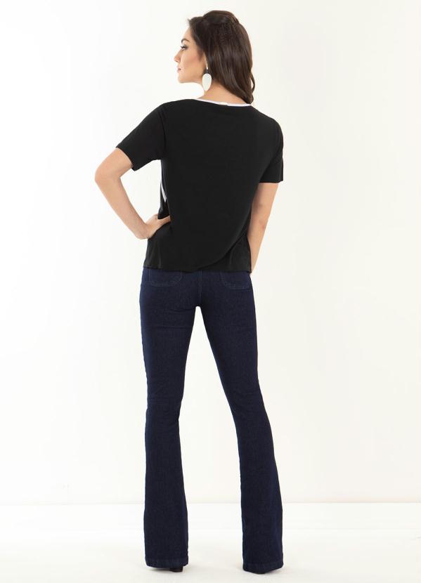 Quintess - Calça Flare Jeans Escuro 6