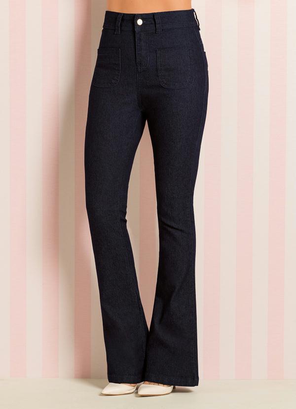 Quintess - Calça Flare Jeans Escuro 7