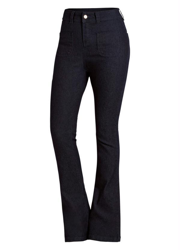Quintess - Calça Flare Jeans Escuro 9