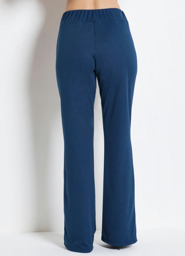 Outlet - Calça Flare Marinho com Bolsos Funcionais 2