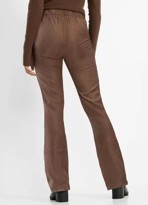 bonprix - Calça Flare Marrom - BONPRIX