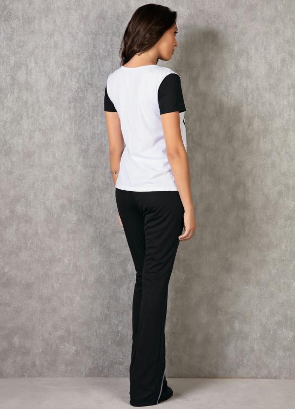 Outlet - Calça Flare Preta com Costura Contrastante 5