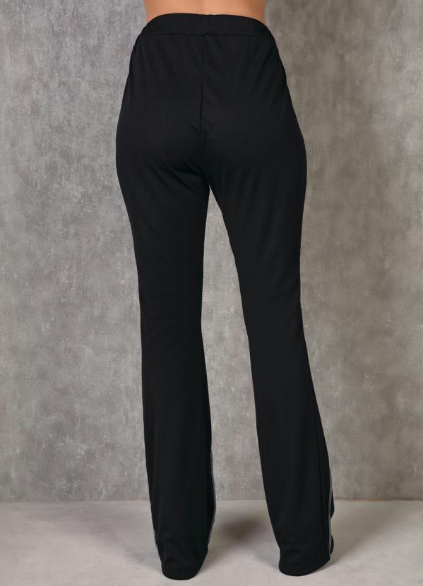 Outlet - Calça Flare Preta com Costura Contrastante 7