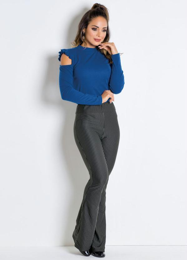 Moda Pop - Calça Flare Risca de Giz 3