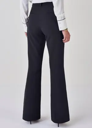 Principessa - Calça Flare Social de Alfaiataria Preta Fabiola - PRINCIPESSA