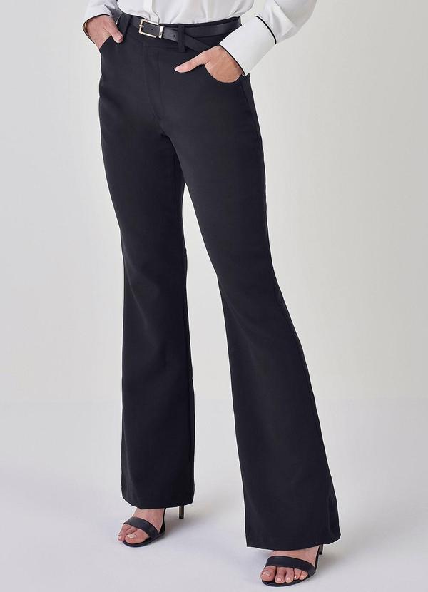 Calça Flare Social de Alfaiataria Preto Fabiola Principessa
