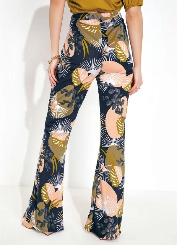 Moda Pop - Calça Folhagem Marinho com Cintura Alta 2