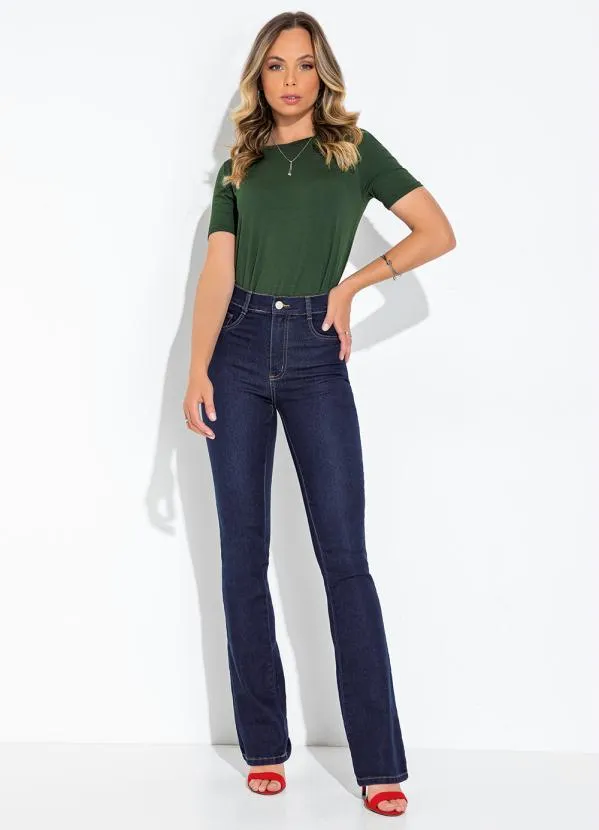 Sawary Jeans - Calça Jeans Azul Escuro Boot Cut 3