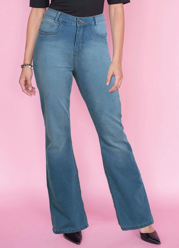 bonprix - Calça Jeans Flare Azul Claro