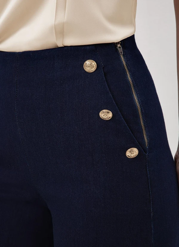 Principessa - Calça Jeans Wide Leg Azul Escuro Serena 5