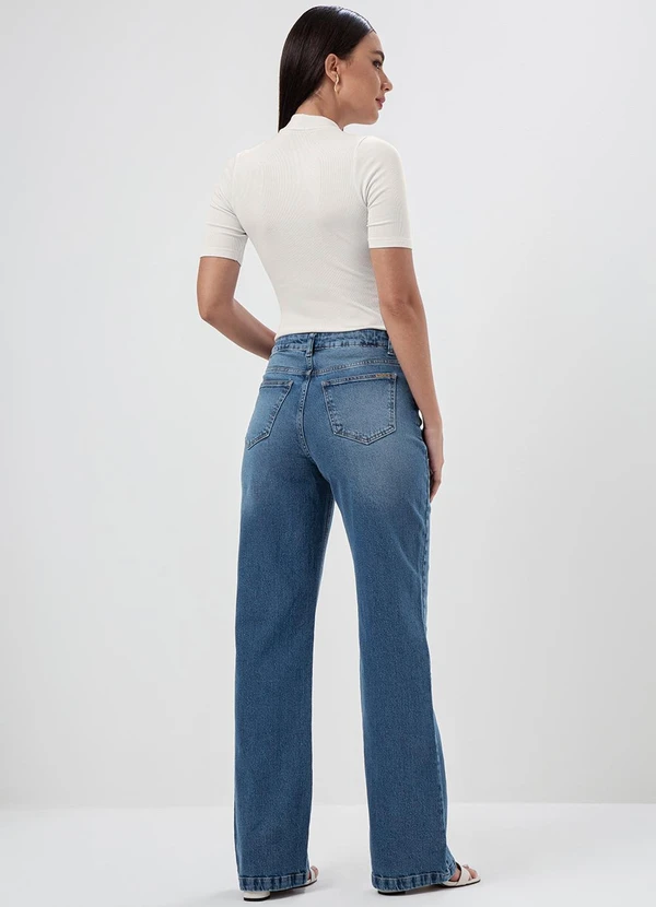 Principessa - Calça Jeans Wide Leg Azul Médio Selene 4