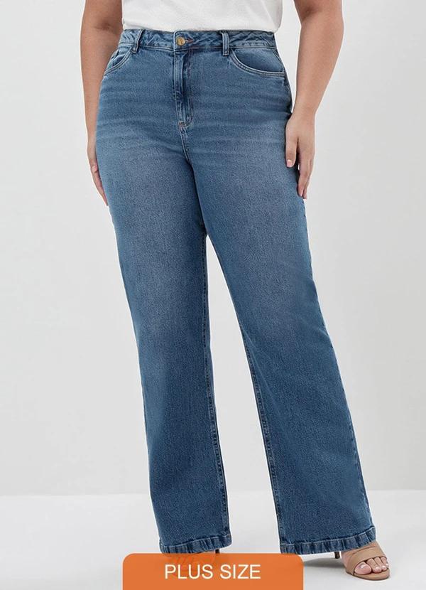 Principessa - Calça Jeans Wide Leg Azul Médio Selene 5