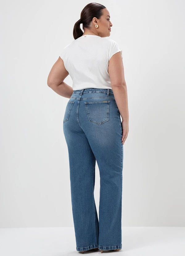 Principessa - Calça Jeans Wide Leg Azul Médio Selene 8