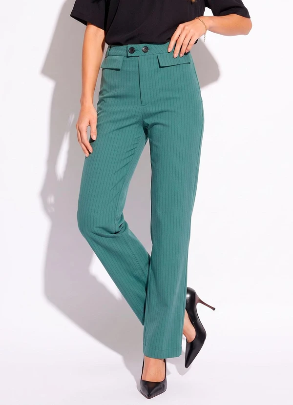Colcci - Calça Listrada Verde