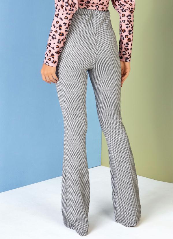 Outlet - Calça Mescla Flare em Malha Jacquard 2