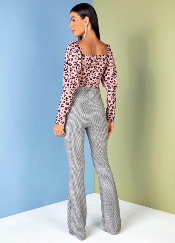 Outlet - Calça Mescla Flare em Malha Jacquard 4