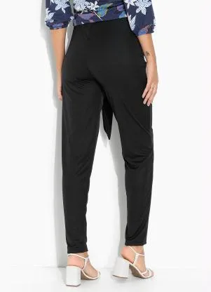 Moda Pop - Calça Preta com Amarração Frontal - MODA POP