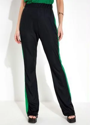 Moda Pop - Calça Preta com Recortes Laterais e Amarração - MODA POP