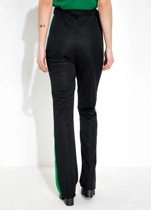 Moda Pop - Calça Preta com Recortes Laterais e Amarração 2