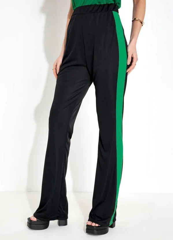 Moda Pop - Calça Preta com Recortes Laterais e Amarração 3