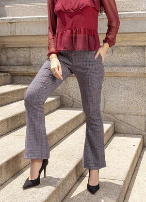 Quintess - Calça Príncipe de Gales em Bengaline - QUINTESS