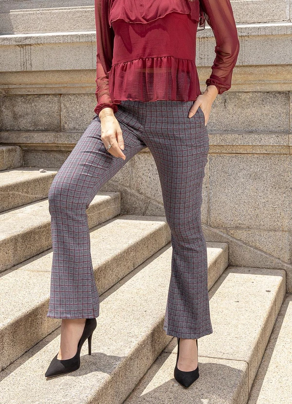 Quintess - Calça Príncipe de Gales em Bengaline 17