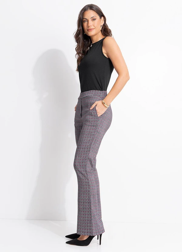 Quintess - Calça Príncipe de Gales em Bengaline 9