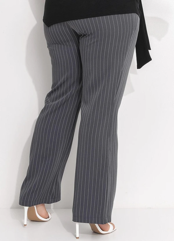 Quintess - Calça Risca de Giz Grafite em Alfaiataria 5