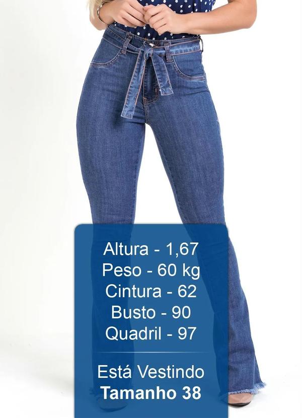Sawary Jeans - Calça Sawary Flare com Faixa e Amarração 3