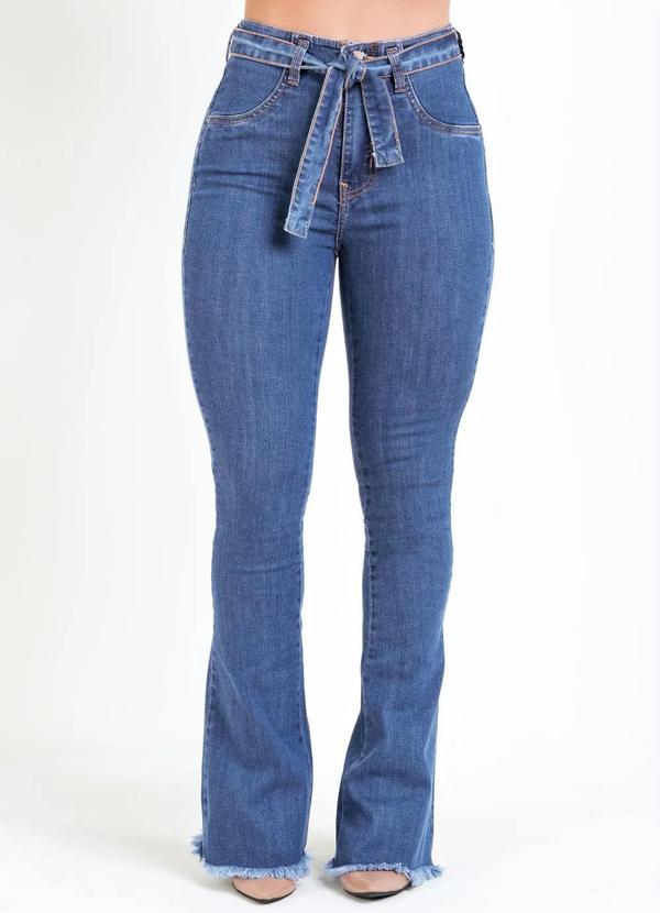 Sawary Jeans - Calça Sawary Flare com Faixa e Amarração 6
