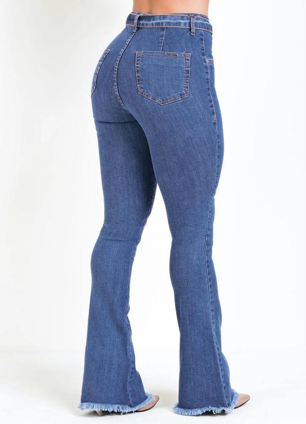 Sawary Jeans - Calça Sawary Flare com Faixa e Amarração 7