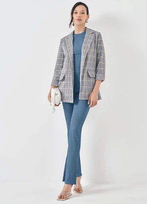 Sofie - Calça Slim Flare em Ribana Azul - SOFIE