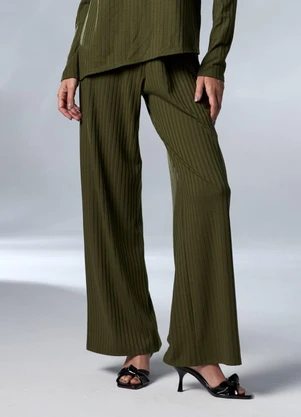 Carlota Costa - Calça Wide de Malha Verde - CARLOTA COSTA