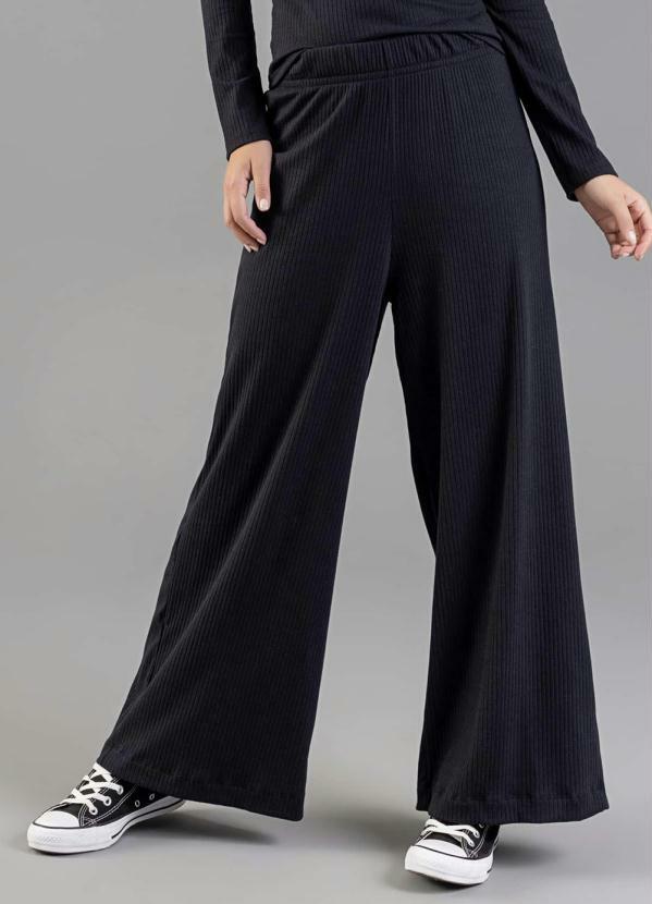 Just Basic - Calça Wide Leg Adulta Preto