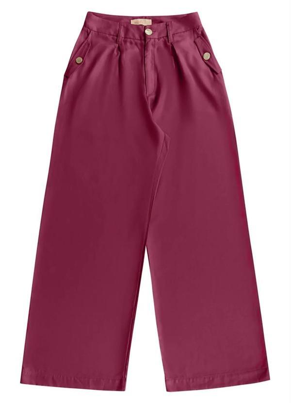 Angel - Calça Wide Leg Viscose Bordo
