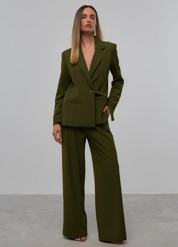 Carlota Costa - Calça Wide Lisa Verde 2